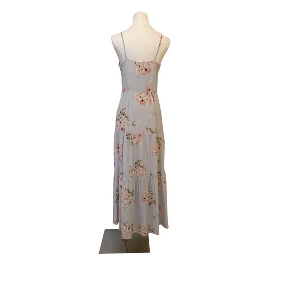 Intermix Genevieve Floral Print Maxi Dress Silk Adjustable Straps (Flaw) - 4 - Picture 3 of 11